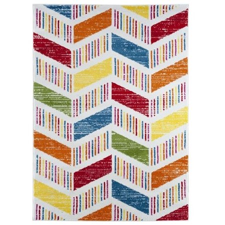 LR RESOURCES LR Resources WHIMS81265CRO5070 Whimsical Flying Arrows Indoor Rectangle Area Rug - Cream & Orange WHIMS81265CRO5070
